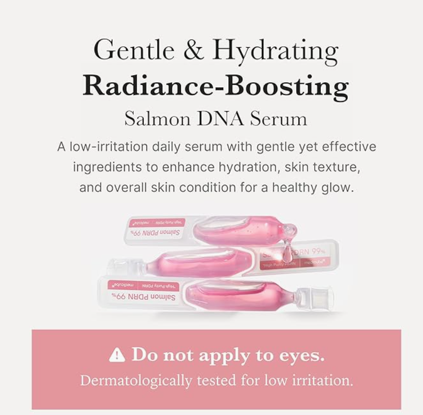 Medicube Salmon Dna Pdrn Pink One Day Serum, Hydrating Radiance Ampoule, Korean Skincare, 0.05 Fl oz / 메디큐브 살몬 Dna Pdrn 핑크 원데이 세럼, 촉촉한 광채 앰플